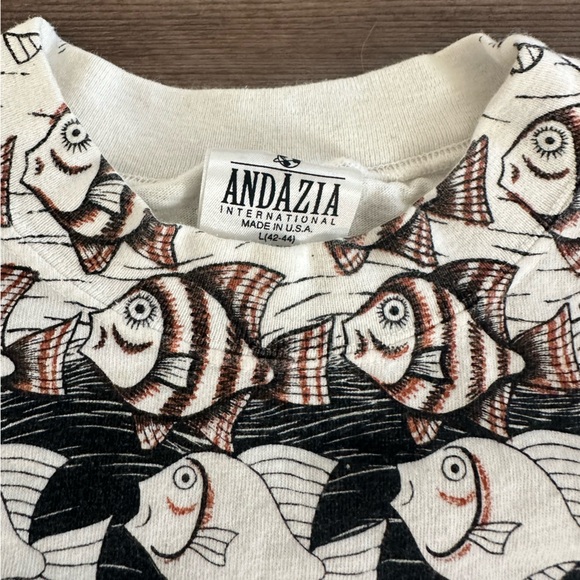 90s Andazia International MC Escher Journey to Infinity Vintage AOP Art Shirt - Picture 6 of 6